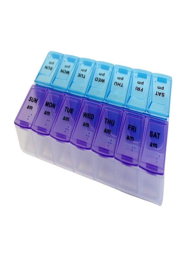 Home Style 2 Pack Weekly 7 Day Pill Organizer Pill Box Twice A Day AM PM BPA Free - Image 2